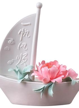 一帆风顺寓意好送礼礼品手工陶瓷