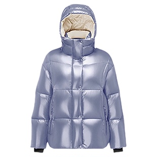 波司登2025冬新款时尚泡芙女士短款高蓬松鹅绒连帽加厚亮面羽绒服