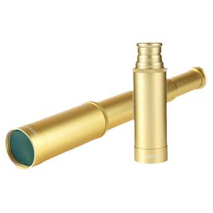 复古加勒比海盗伸缩抽拉单筒望远镜高倍高清便携式铜质袖珍小型