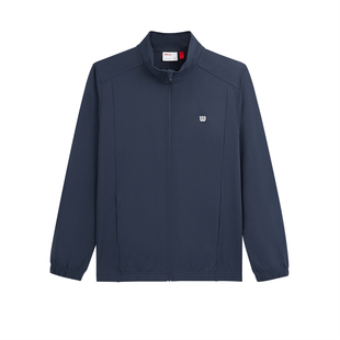 Wilson威尔胜官方春季男士运动吸湿速干立领弹力网球针织上衣外套