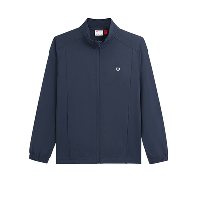 Wilson威尔胜官方春季男士运动吸湿速干立领弹力网球针织上衣外套