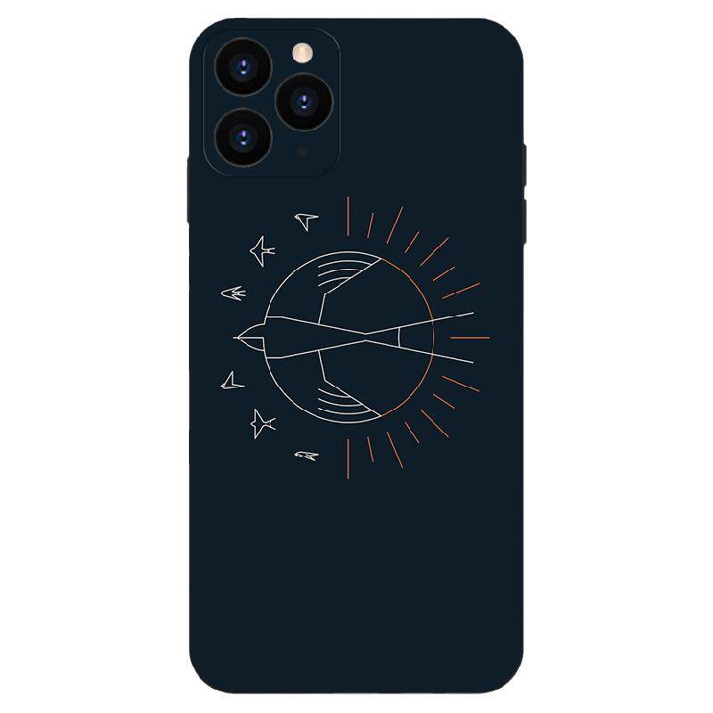 燕子线条适用iPhone15ProMax苹果16/12/13/14原创11玻璃8Plus简约手机壳华为荣耀OPPO小米VIVO安卓硅胶保护壳