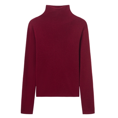 衣香丽影45支羊毛高领针织衫女