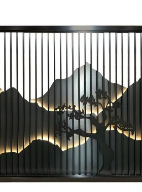 铝合金山水画屏风隔断背景墙定制