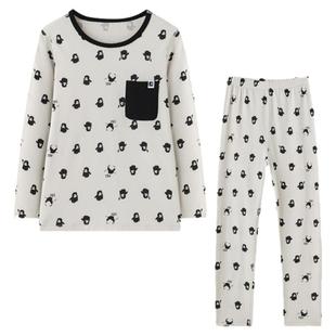栀柔儿童睡衣套装男女孩企鹅新款秋冬季家居内衣a类纯棉秋衣秋裤
