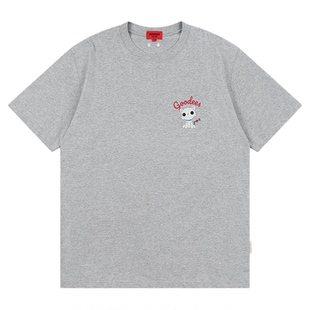 GOODBAI GOODEES 机器小猫logo做旧图案印花oversize短袖T恤