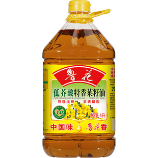 鲁花低芥酸油特香菜籽油4L物理压榨食用油烹饪炒菜健康家用粮油