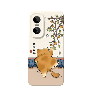 适用iqooneo11手机壳neo10pro液态硅胶neo9por橘猫vivoiqoo磁吸带挂绳外壳IQOONEO11中国风iq00高级感保护套