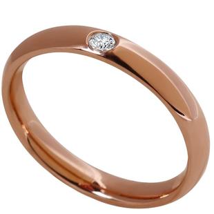 单钻光面钛钢镀18K金戒指闪锆尾戒女食指指环新款戒子情侣高级感