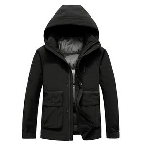 鸭鸭时尚连帽短款羽绒服男
