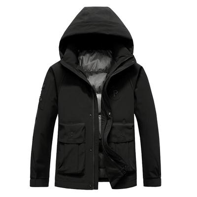 鸭鸭时尚连帽短款羽绒服男