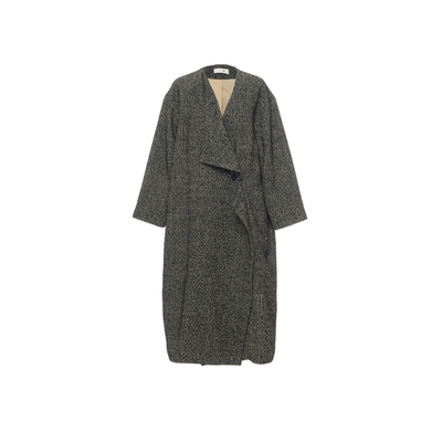 月泠泠秋冬人字纹显瘦毛呢大衣