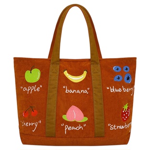 ideea点子点子 「Good ideea ideea」灯芯绒托特包 16.7万针刺绣