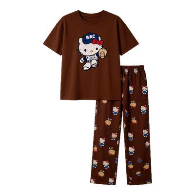 末里末粉彩风2026夏季大码睡衣女