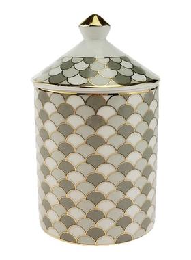 样板房创意摆件印花带盖软装饰品