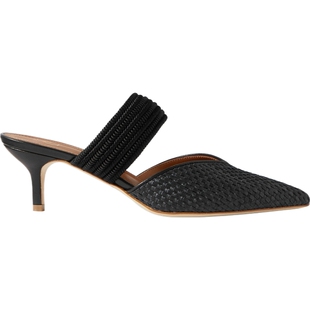 【折扣】Malone Souliers女编绳皮革边饰小猫跟穆勒鞋