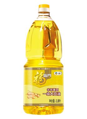 中粮福临门非转基因一级大豆油1.8L/瓶家用食用油精选原料东北菜