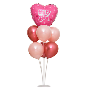 发光桌飘气球女孩生日装饰派对会场布置浪漫场景带灯地飘支架立柱