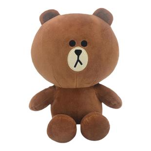 正版布朗熊公仔LINE FRIENDS毛绒玩具可爱玩偶女生生日礼物睡觉抱