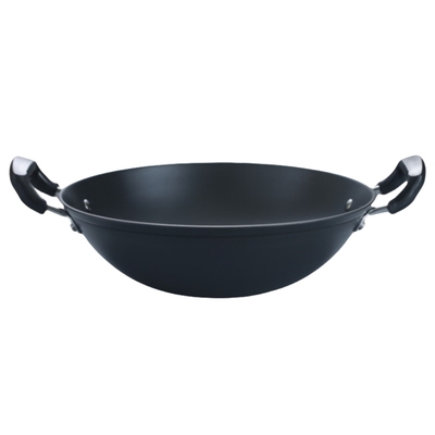 陆川铁锅无涂层双耳铸铁锅老式家用圆底生铁锅炒菜锅不粘锅已开锅