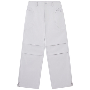 骆驼女装工装裤2026春秋新款直筒束脚抽绳休闲伞兵裤女阔腿裤长款