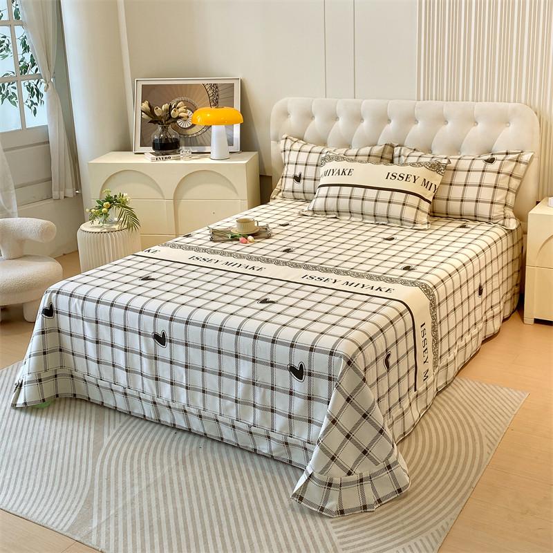 全棉生态磨毛床单单件加厚春秋保暖床品加大纯棉布料被单子亲肤