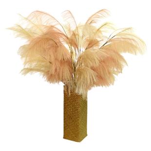 仿真芦苇花假花干花粉色大蒲苇羽毛花束客厅室内摆件橱窗落地装饰
