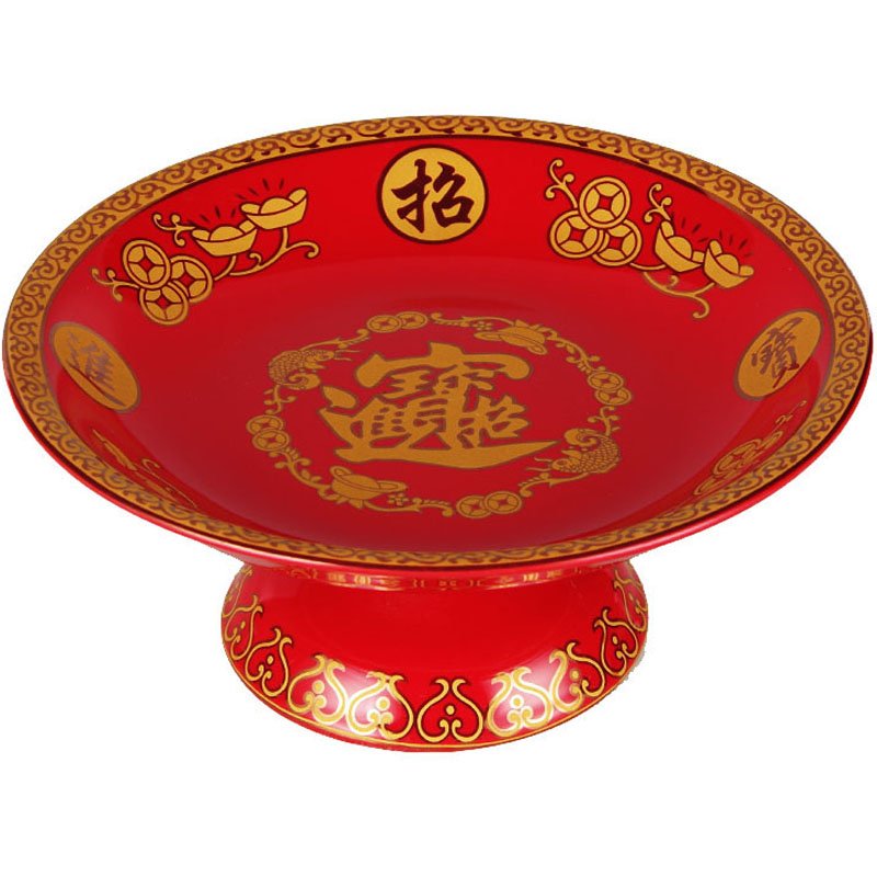 陶瓷供果盘果盘财神爷