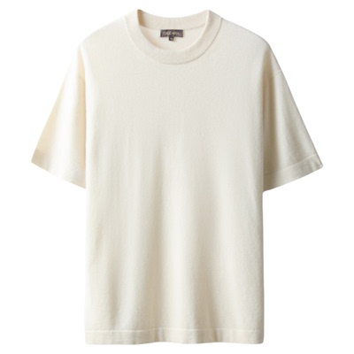 东黎小山羊绒男士短袖羊绒套衫