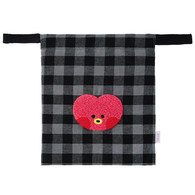 BT21防弹少年团minini BASIC格子抽绳包杂物收纳袋子女便携化妆包