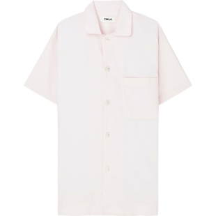 【折扣】TEKLA 夏季女粉色棉质府绸衬衫式睡衣