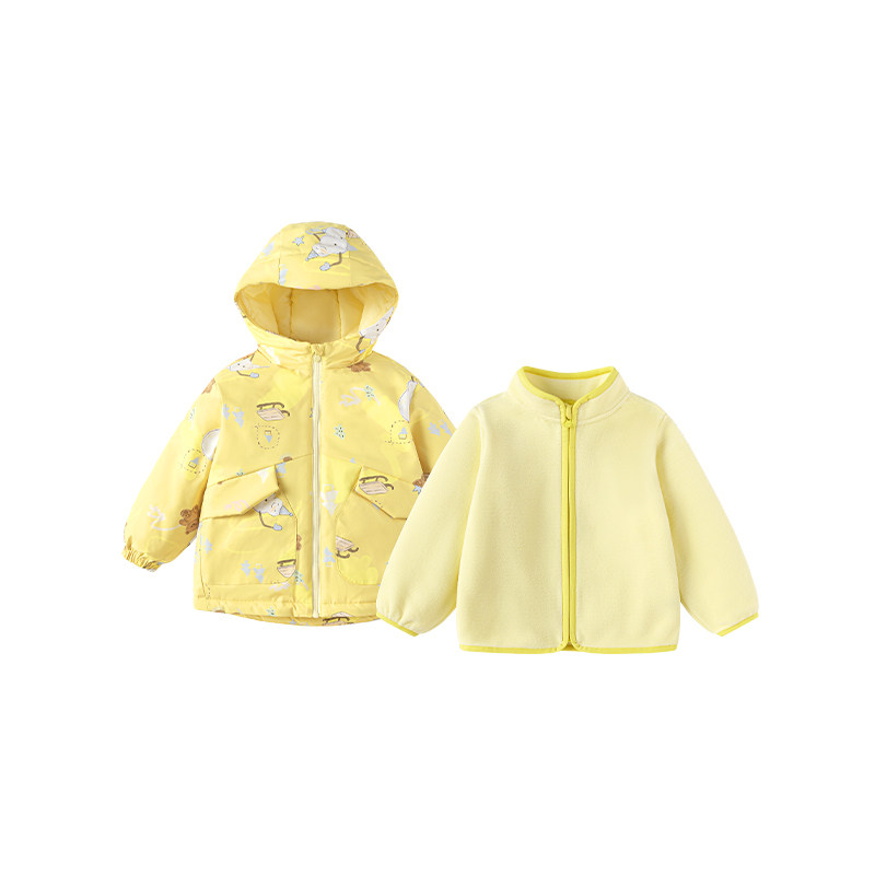 巴拉巴拉儿童棉服外套满印两件套