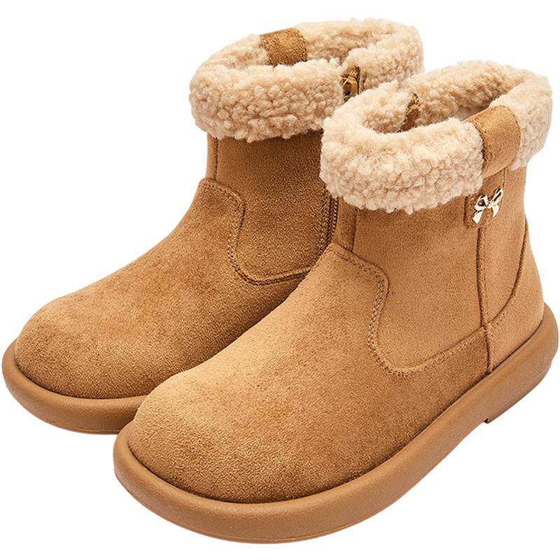 巴拉巴拉女童皮靴中大童雪地靴冬