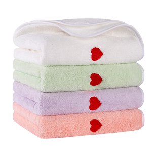 珊瑚绒毛巾吸水不掉毛洗脸洗澡家用男成人情侣儿童加厚速干头发女