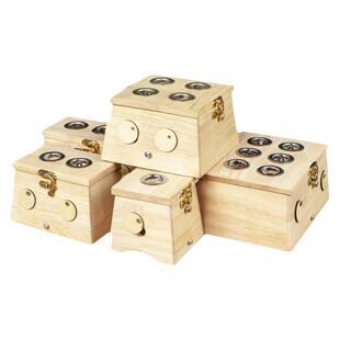 实木艾灸盒随身灸家用艾条罐筒木制固定柱熏灸器全身通用艾炙器具