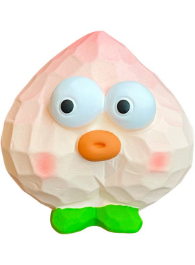 木雕风蔬果树脂车载桌面摆件创意搞怪爆眼桃子家居装饰生日礼物