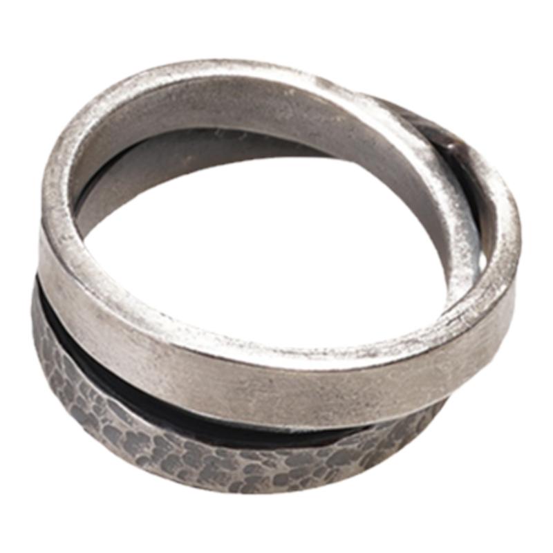 VIXTORM®正品戒指 纯手工制Luca情侣款做旧S990足银锤纹戒指