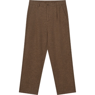 JDV商场同款春季新款棕色男士宽松直筒休闲裤子长裤WPL4030