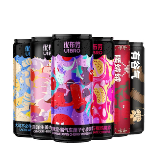 优布劳精酿啤酒新款 6种果味小麦啤酒组合330ml罐装低度微醺聚会