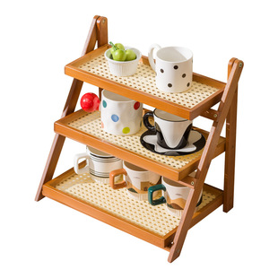 可折叠置物架桌面小型手冲咖啡角布置器吧台餐桌咖啡杯收纳陈列架