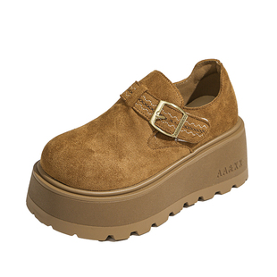 7cm厚底勃肯鞋女鞋2026新款春季软底不累脚增高全包乐福单鞋爆款