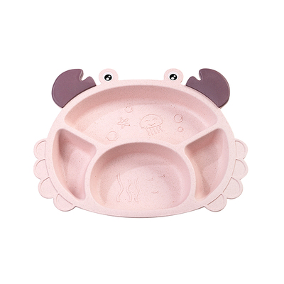 分格盘小麦秸秆吃饭卡通儿童