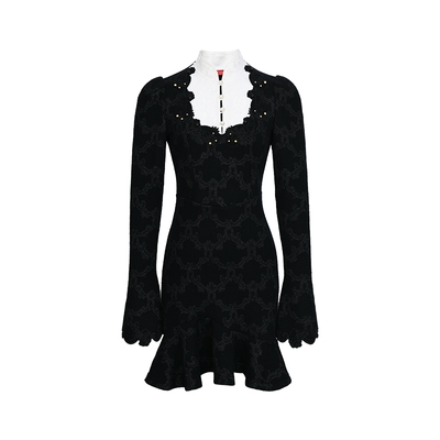 lefame新中式提花图案连衣裙