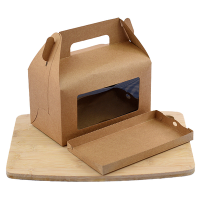 50个网红牛皮纸盒慕斯蛋糕卷手提