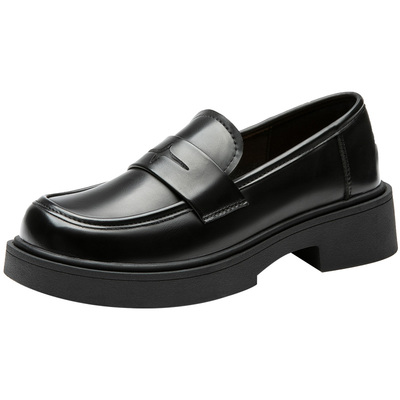 乐福鞋休闲甜美粗跟中跟套脚