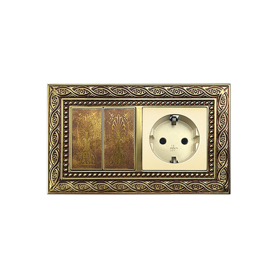 古铜色全铜香港澳门通用多三孔带开关电源英规欧式多三孔USB插座