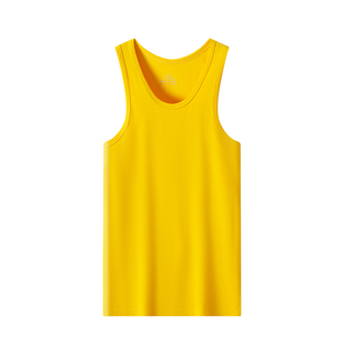 男款背心黄色纯棉夏季跨栏运动健身白色内穿春秋打底汗衫砍肩无袖