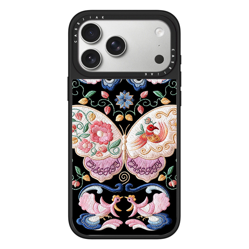 蝶绣生花贵州非遗苗绣适用于苹果17 Pro Max手机壳iPhone17 16Pro Max磁吸12 13 14 15Pro/plus防摔保护壳套