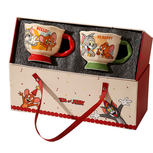 猫和老鼠情侣水杯马克杯礼盒套装生日礼物陶瓷杯子乔迁新婚伴手礼