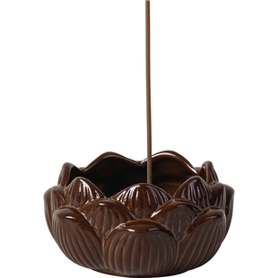 陶瓷莲花线香插座创意小香炉家用室内香器线香托茶桌沉檀香香薰炉